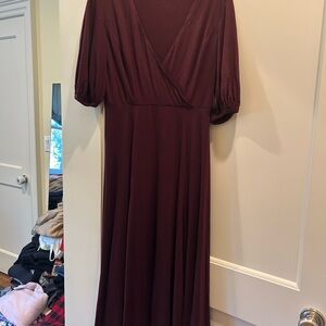 Lauren Ralph Lauren Deep Burgundy Long Sleeve Dress